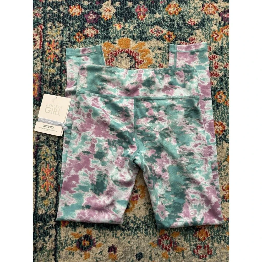 NEW Athleta‎ Girl High Rise Printed Chit Chat Tight Size Large 12